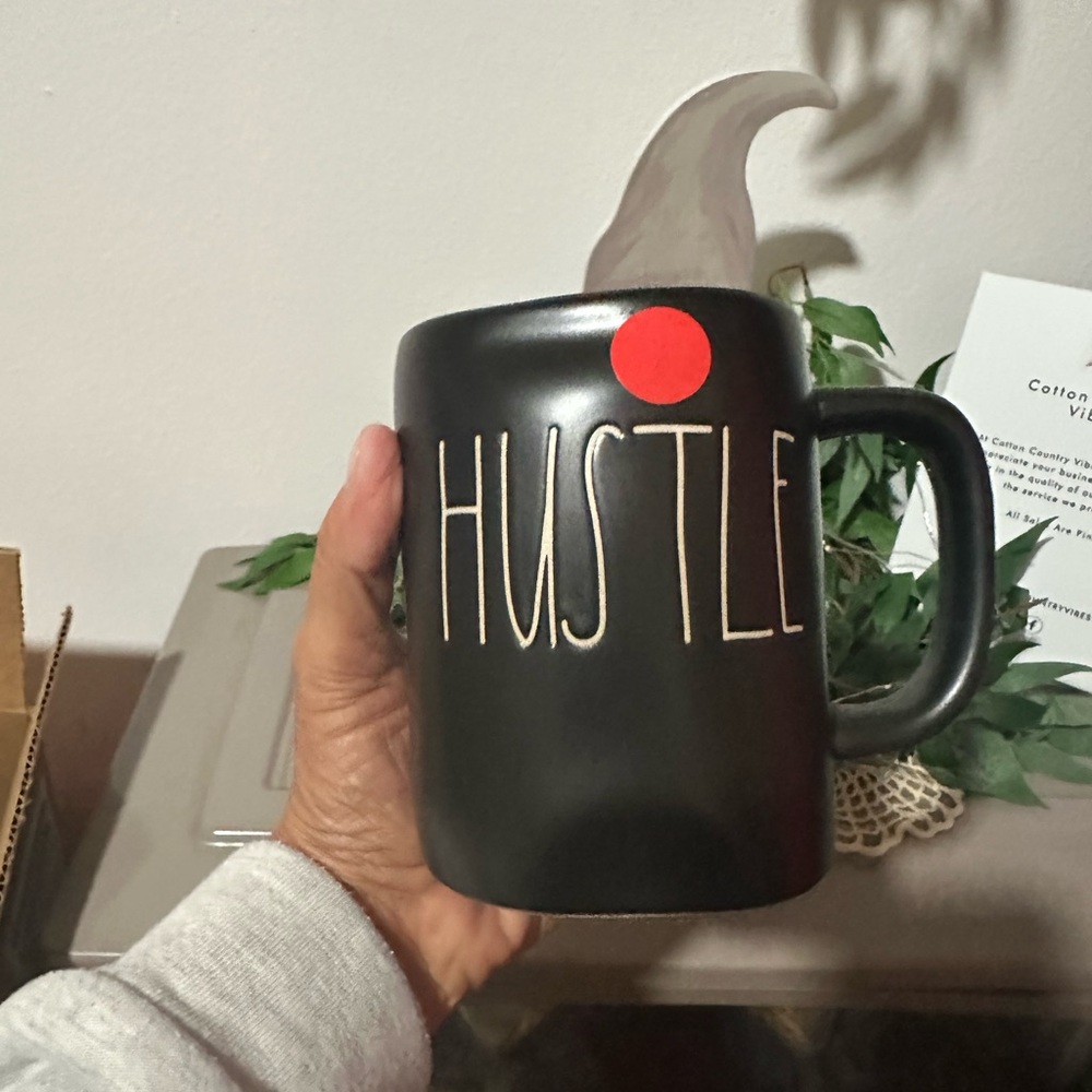 Rae Dunn Black Hustle Mug